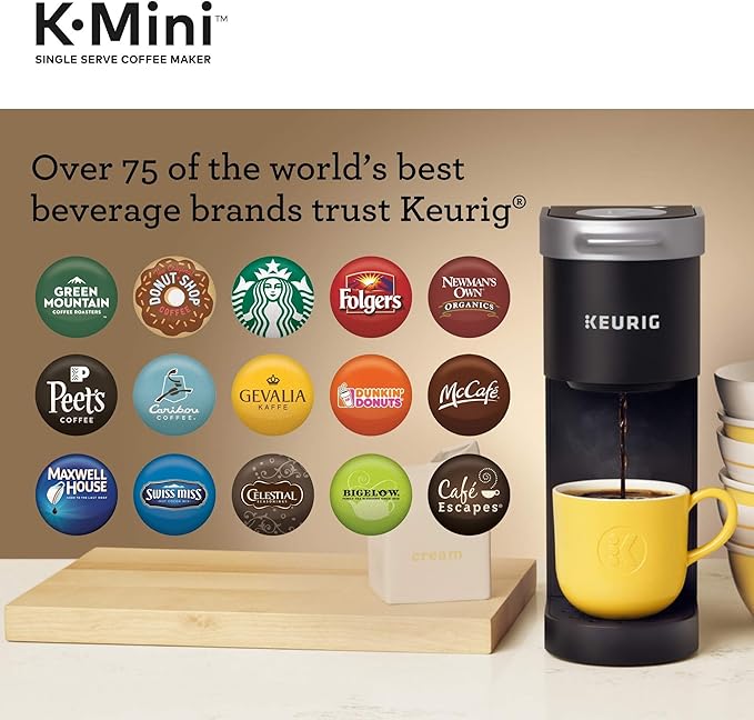 Keurig K-Mini Single Serve Coffee Maker with Maxwell House Original Medium Roast Coffee Pods 32 K-Cup Pods