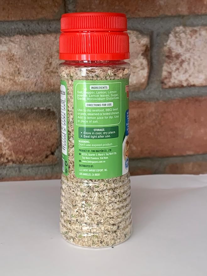 2 Packs - Lemon Leaf Pepper Salt All Natural - Muoi Tieu La Chanh - 3.5 Oz