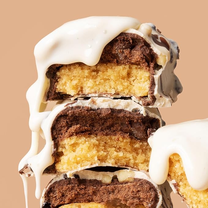 FITCRUNCH Snack Size Protein Bars World’s Only 6-Layer Baked Bar Just 3g of Sugar &amp Soft Cake Core (9 Count Milk &amp Cookies)
