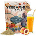 Yerba Mate Powder - Clean Energy &amp Focus - Organic Yerba Mate Tea 350g - Supports Gut Health with Probiotics &amp Prebiotics Brain Fog Relief Focus &amp Relaxation - Peach Flavor 35 Servings