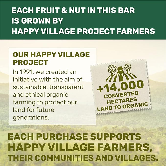 Happy Village Organic Mini Fig &amp Nut Bars VARIETY (24 Packs 0.7 OZ each) No Refined Sugar Kosher Non-GMO Gluten Free Vegan Good Source of Fiber Snack Bars (8 Tart Cherry 8 Fig 8 Strawber