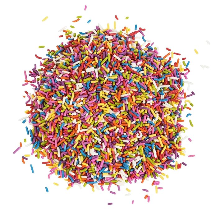 A Great Surprise Dye Free Rainbow Sprinkles - 1.5 Pounds - All Natural - Vegan Sprinkles for Baking Ice Cream Cookies Cupcakes
