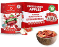 Happles Freeze Dried Apples with Strawberry Fruit Powder – 100% Natural No Added Sugar Healthy Low Calorie Apple Crisps Snack for Adults &amp Kids Gluten Free No Artificial Flavours (10 Pack)