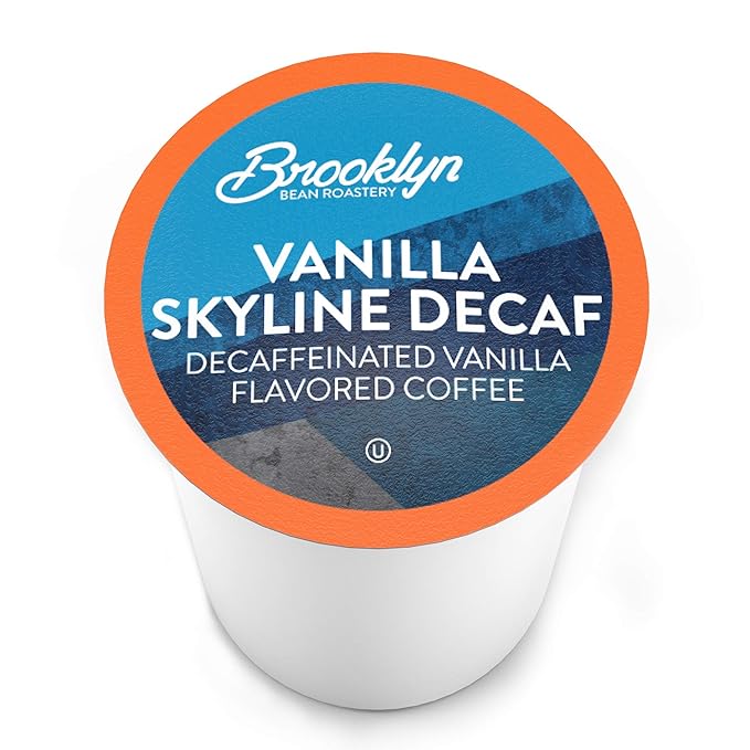Brooklyn Beans Coffee Pods Vanilla Skyline Decaf - Compatible with Keurig K Cup Brewers Including 2.0 Machines 40 Count Smooth and Creamy Vanilla Flavor