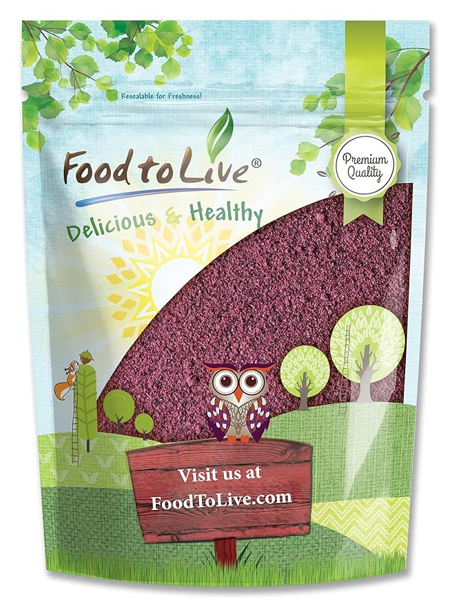 Food to Live Black Elderberry Juice Powder 2 Pounds - Raw Dried Berries Unsulfured Vegan Bulk For Baking Juices Smoothies Yogurts Instant Breakfast Drinks No Sulphites Contains Maltodextrin