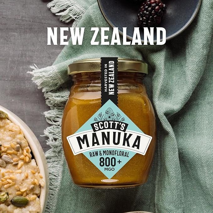 Scott’s Honey Manuka Honey MGO800+ – Raw Natural Certified New Zealand Manuka Honey Lab Tested – 8 oz