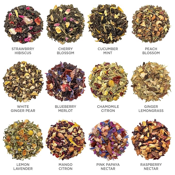 Tea Forte Tea Advent Calendar Gift Set 12 Individually Wrapped Handcrafted Assorted Pyramid Infuser Tea Bags with Numbered Doors Mariposa