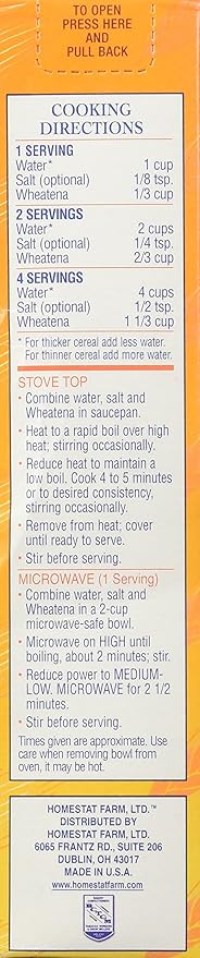 Wheatena Toasted Hot Wheat Cereal 20 oz Pack of 6