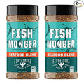 Fire &amp Smoke Society Fish Monger Seafood Seasoning | Fish Seasoning for Snapper Swordfish Tuna Catfish Salmon | BBQ Rubs and Spices | Himalayan Pink Salt Garlic Aromatic Herbs Lemon and Ora