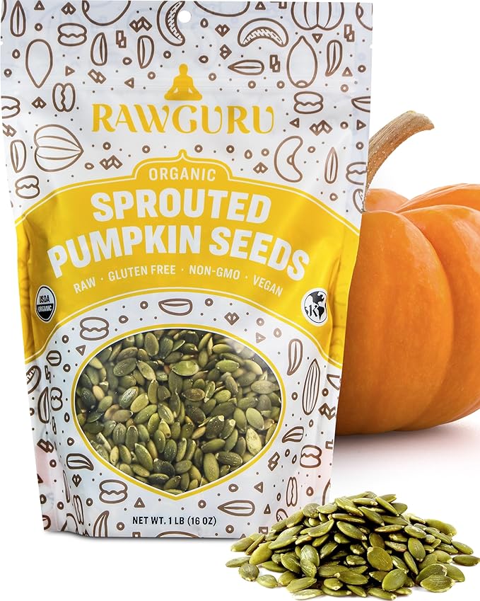 RawGuru Organic Sprouted Pumpkin Seeds - Pumpkin Seeds to Eat - 16 oz Pack of 1