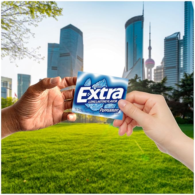 EXTRA Gum Peppermint Sugar-Free Chewing Gum Bulk 8 Ct Box Pack of 6 (48 Count)