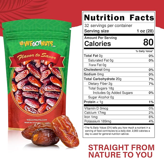 We Got Nuts 4 Pounds Of Dates Pitted (64oz) No Added Sugar Non GMO Kosher CertifiedHealthy Snack for Kids &amp Adults
