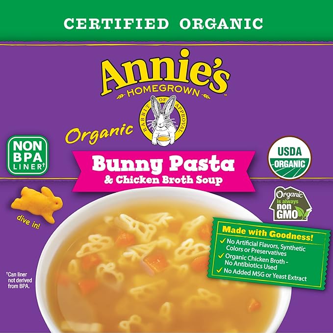 Annie's Organic Bunny Pasta &amp Chicken Broth Soup 14 oz. (Pack of 8)