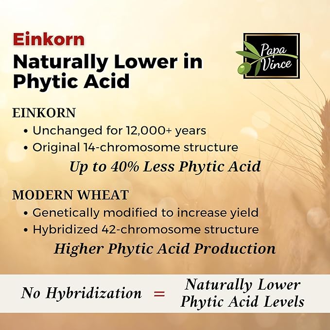 Organic Einkorn Flour – Made in Italy Organic Ancient Grain Non-Enriched Unbleached Unbromated High Fiber &amp Protein Ancient Whole Wheat Heirloom 2.2 LB