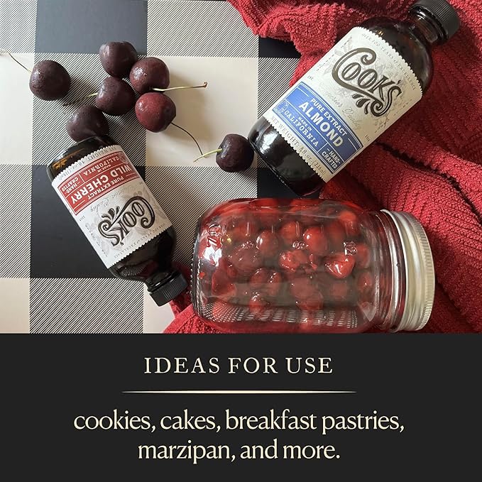 Cook’s Pure Almond Extract for Baking Cooking and Mixology Allergen Free Almond Flavoring Extract 8 oz