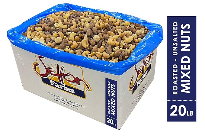 Deluxe Fancy Mixed Nuts Roasted Unsalted (No Peanuts) 20 Lbs. Bulk Case Kosher