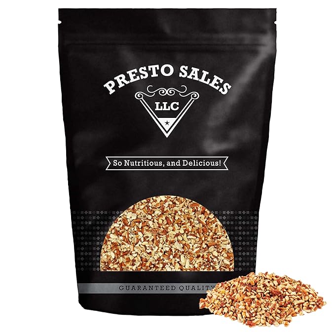 Presto Sales Small Chopped Pecans 80 oz | Raw Unsalted Natural | Non-GMO Keto/Paleo Vegan | Raw Pecans Perfect Low-Cholesterol Low-Fat Dairy-Free and Sugar-Free Diets | Resealable 5 lbs Bag