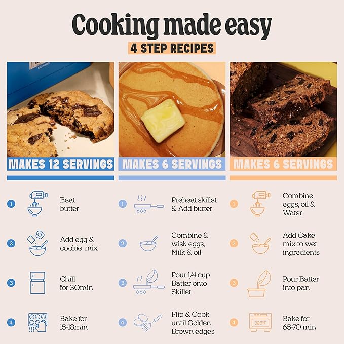 Cravings by Chrissy Teigen 3-Pack Baking Mix Set - Includes Banana Bread Mix Chocolate Chip Cookie Mix Mochi Pancake &amp Waffle Mix