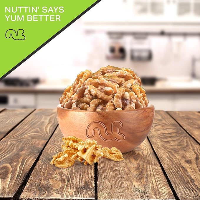 NUT CRAVINGS - Raw Walnuts Halves &amp Pieces Unsalted Shelled (32oz - 2 LB) Bulk Nuts Packed Fresh in Resealable Bag - Kosher Healthy Snack Food Assortments Ideal for Trail Mixed Nuts