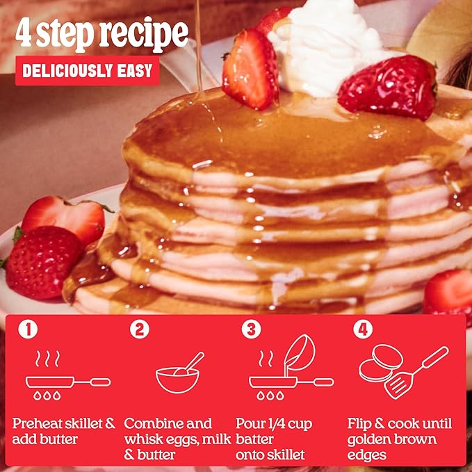 Cravings by Chrissy Teigen Gluten Free Pancake and Waffle Mix Strawberry Mochi Pancakes &amp Waffles Add Eggs Milk &amp Oil Makes 18 Pancakes (Pack of 3)