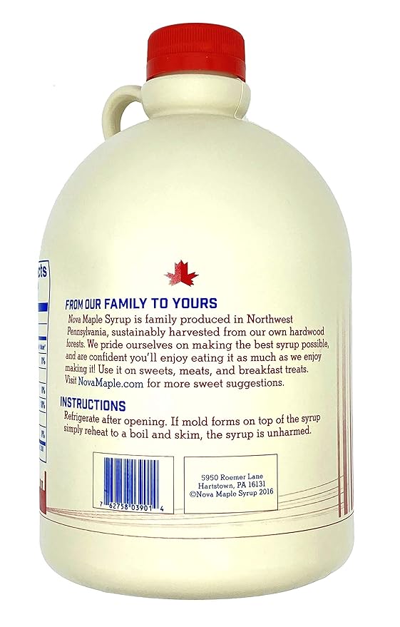 Nova Maple Syrup - Pure Grade-A Maple Syrup (Gallon)