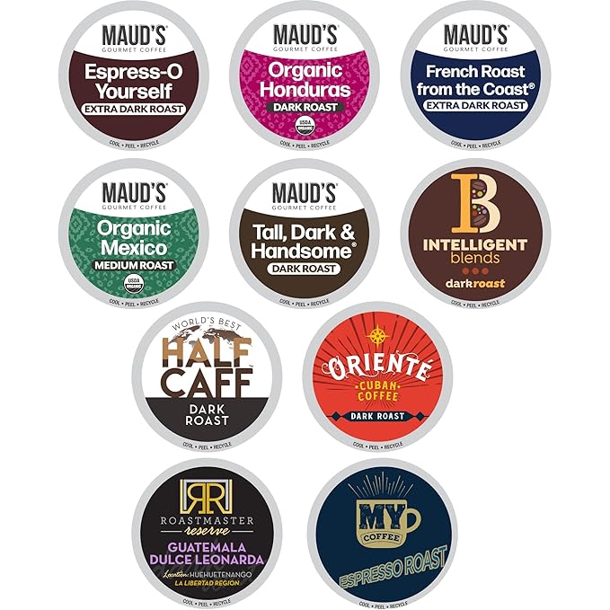 Intelligent Blends Dark Roast Coffee Pods Variety Pack 50 ct Single Serve Pods – 100% Arabica Coffee Compatible with Keurig K Cups Maker