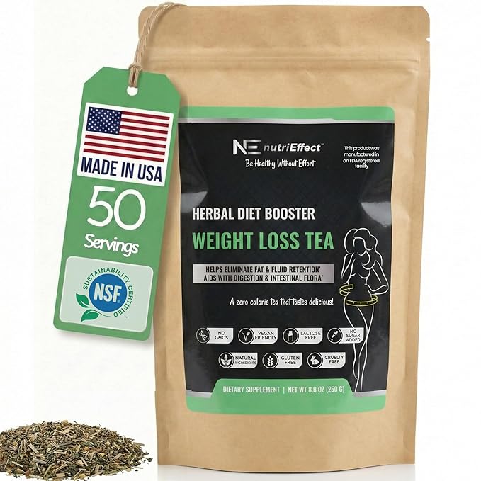nutriEffect Detox Tea for Digestion &amp Bloating Support – Herbal Weight Loss Tea &amp Slim Tea Blend for Women &amp men | Daily Wellness Tea for Weight Management