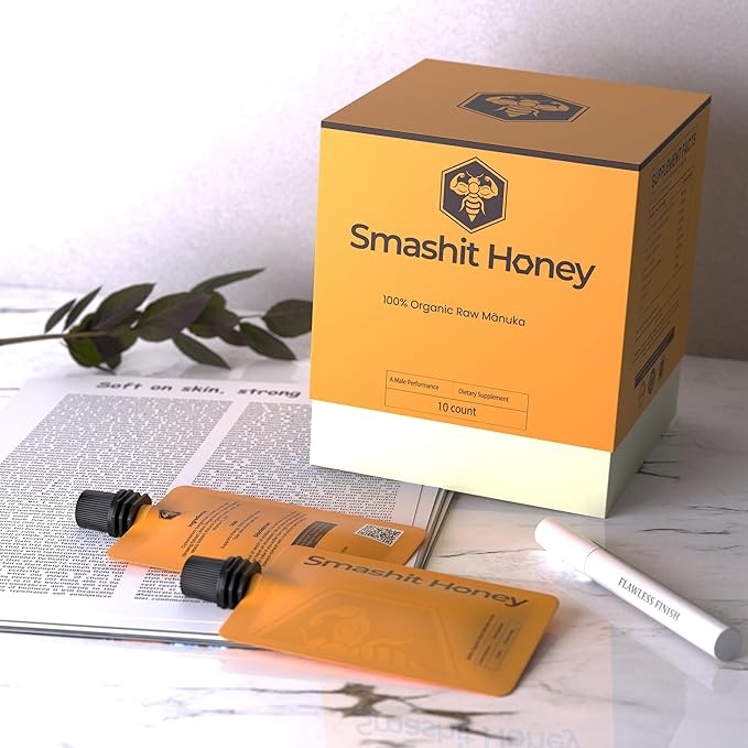 SmashIt Extreme Honey Packs Yellow Natural Honey with Jelly Bee Pollen and Resealable Honey Bae 10 Satchets - 20g per Satchet
