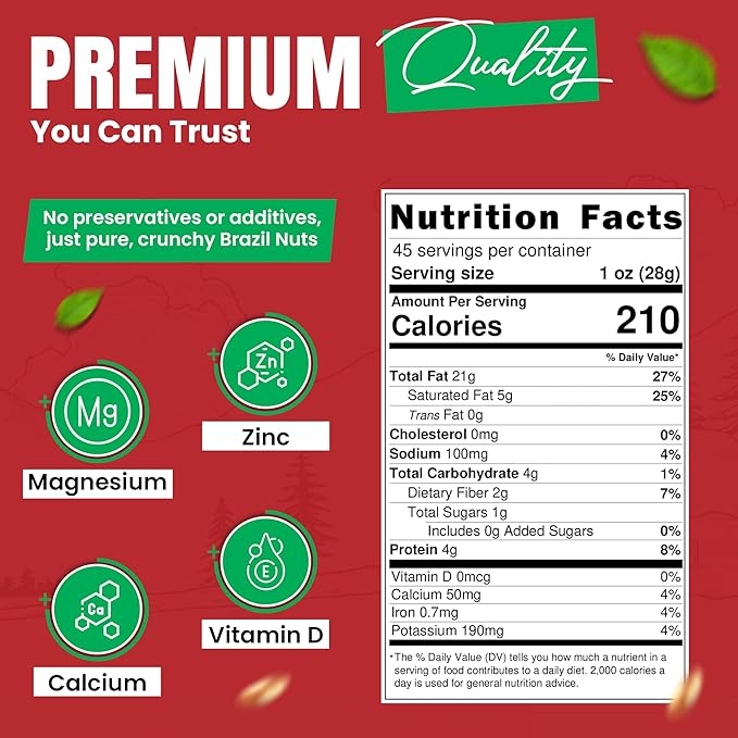 Raw Brazil Nuts - 1 Pound (16oz) - Natural Unsalted Shelled No Preservatives Kosher Certified - Natural Fresh Healthy Diet Snacks for Kids and Adults by We Got Nuts