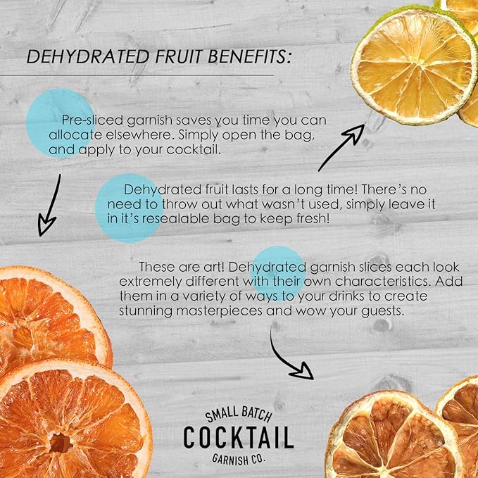 3-Pack Dehydrated Orange Lemon Lime 9oz total 125+ slices Dried in the USA