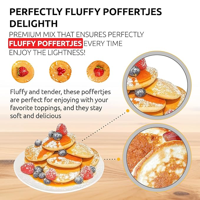 OldSoul Poffertjes Batter Mix | GLUTEN FREE &amp VEGAN | Vanilla Flavor | Dough Mix | 30 Lbs | 4200 Mini Dutch Pancakes (30 Lbs Gluten Free &amp Vegan)