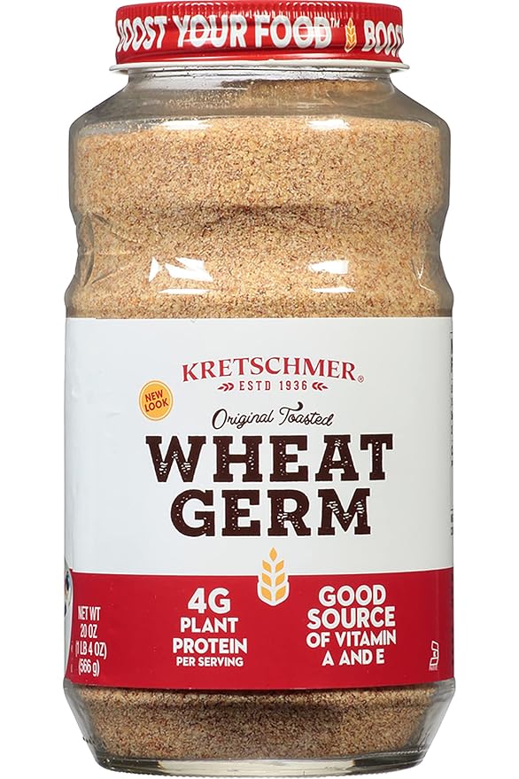 Kretschmer Original Toasted Wheat Germ Boost your Food with 20 Ounce Glass Jar (Pack of 2)