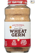 Kretschmer Original Toasted Wheat Germ Boost Your Food with 20 Ounce Glass Jar (Pack of 4)