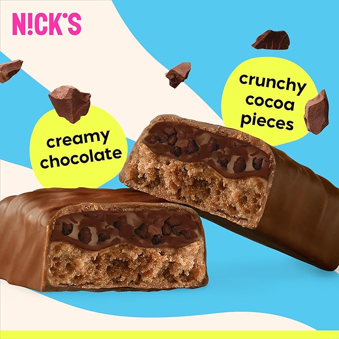 Nick’s Protein Bars Triple Chocolate – 12-Count Box | High Protein Low Calories Low Carbs Keto Friendly No Added Sugar (12 bars x 50g)