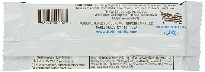 Bonomo Turkish Taffy Bar Chocolate 1.5 Ounce (Pack of 24)