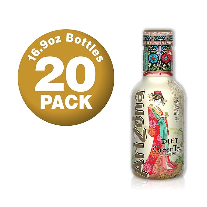 AriZona Low Calorie Diet Green Tea 16.9 Fl Oz (Pack of 20)