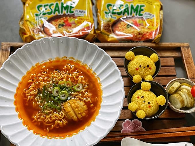 OTTOGI Spicy Sesame Flavor Ramen – Korean Instant Noodle with Egg Block Spicy Sesame Broth 4.05 oz (Pack of 10)