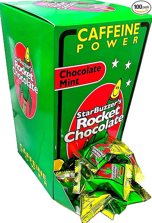 Rocket Chocolate Milk Chocolate Mint Flavored Caffeinated Chocolate Truffles 100 count Mini