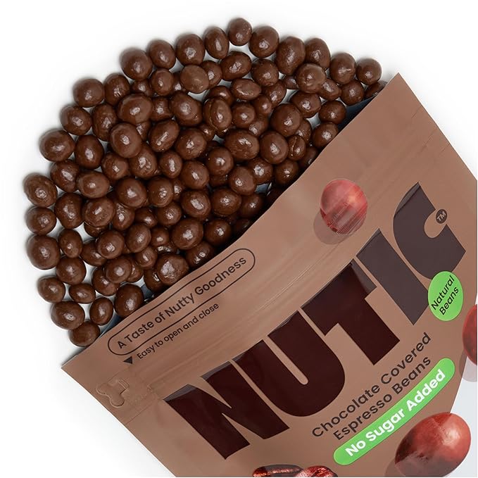 Nutic Gourmet Sugar Free Chocolate Covered Espresso Beans - 2LB Bulk Chocolate Espresso Candy Chocolate Coffee Beans - Irresistible Rich &amp Energizing Treat - (Pack of 1)