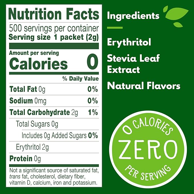 Truvia Original Calorie-Free Sweetener from the Stevia Leaf Packets 35.25 oz Box 500 Count (Pack of 1)