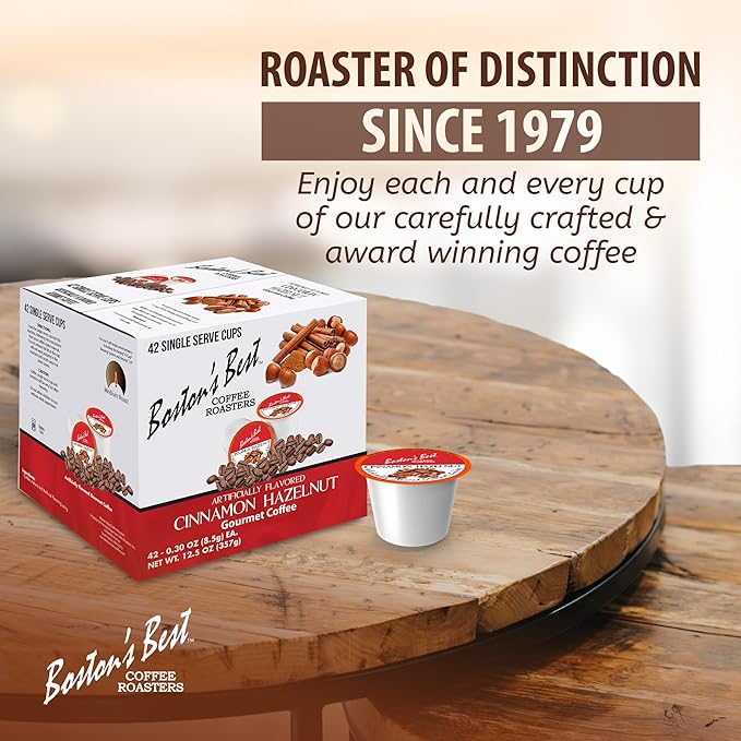 Boston’s Best - Cinnamon Hazelnut Delicious Gourmet Coffee Compatible with Keurig Coffee Maker - 42 Count (Pack of 1)