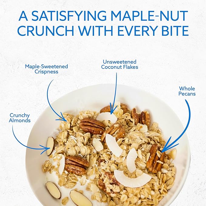 Greek Goddess Gourmet Harvest Granola with Pecans Almonds Coconut &amp Maple Syrup 100% Whole Grain Oats &amp Olive Oil – Healthy Greek-Inspired Gluten Free Granola 10oz (3-Pack)
