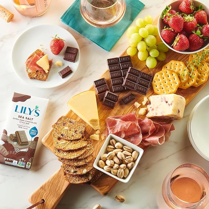 Lily’s Chocolate Bar Variety Pack Salted Chocolate Lovers – 6 Pack (Milk Salted Almond Dark 70% Sea Salt Dark Salted Almond)