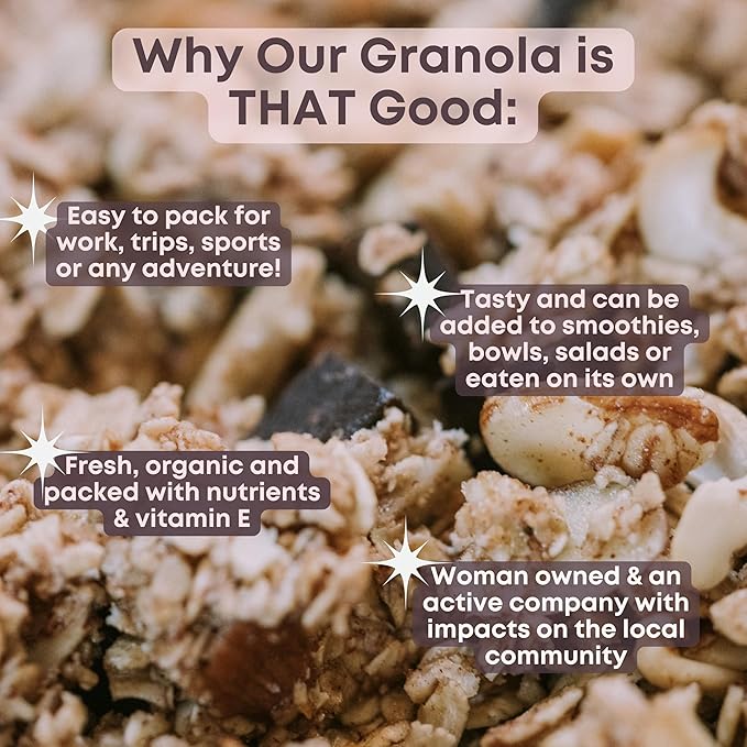 Tempo Granola Dark Chocolate Cashew Almond Loose Granola - 3 Pack of 11 oz Bags - Nutrient-Rich Gluten Free Vegan Oats High Protein Low Sugar Vegan Dairy Free Soy Free Vitamin E Prebiotics F