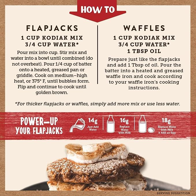 Kodiak Cakes Protein Pancake Power Cakes Flapjack and Waffle Mix Cinnamon Oat 20 Ounce (Pack of 6) (10705599012683)