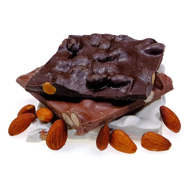 White Chocolate Almond Bark - 1 Pound - Gourmet Handmade Chocolate with Roasted Almonds - 16 Ounces by CandyKorner