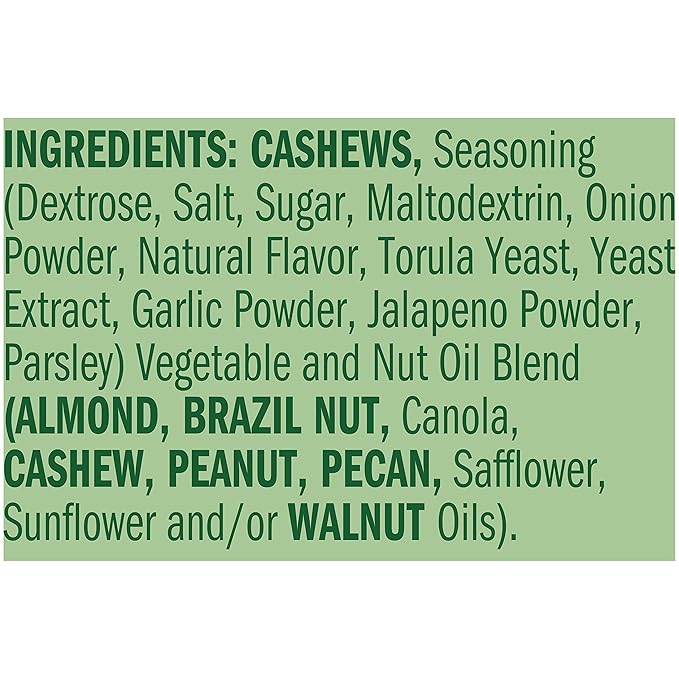 Emerald Nuts Jalapeno Seasoned Cashews 12 Ct (1-Pack) 1.25 Oz Individual Snack Tubes Plant-Based Protein Kosher Certified Non-GMO Contains No Artificial Preservatives Flavors or Synthetic Colors