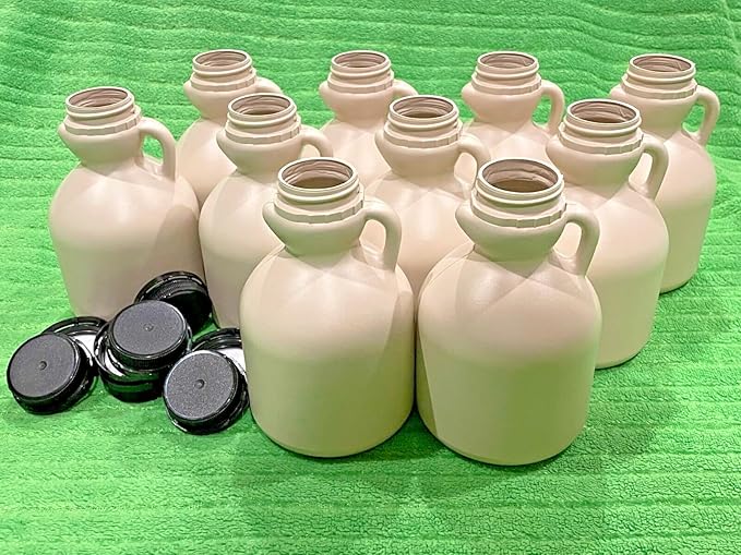 Liberty Supply Empty Maple Syrup Jugs - BLANK - Pint (16 FL OZ Each) - Case of 10 Plastic Containers MADE IN USA with Food Grade Materials.