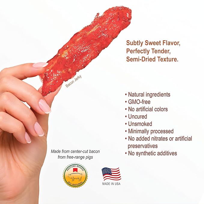 Singapore Street Food Fire-Grilled Bacon Jerky (Original Flavor 8oz) *Fresh Grilled to Order *Shipped the Same Day *L.A. Times Handmade Gift Winner