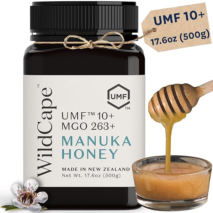 WildCape Manuka Honey Certified UMF 10+/MGO 263+ - 100% Pure Raw Unpasteurized Non-GMO Made in New Zealand - 17.6 oz (Pack of 1)